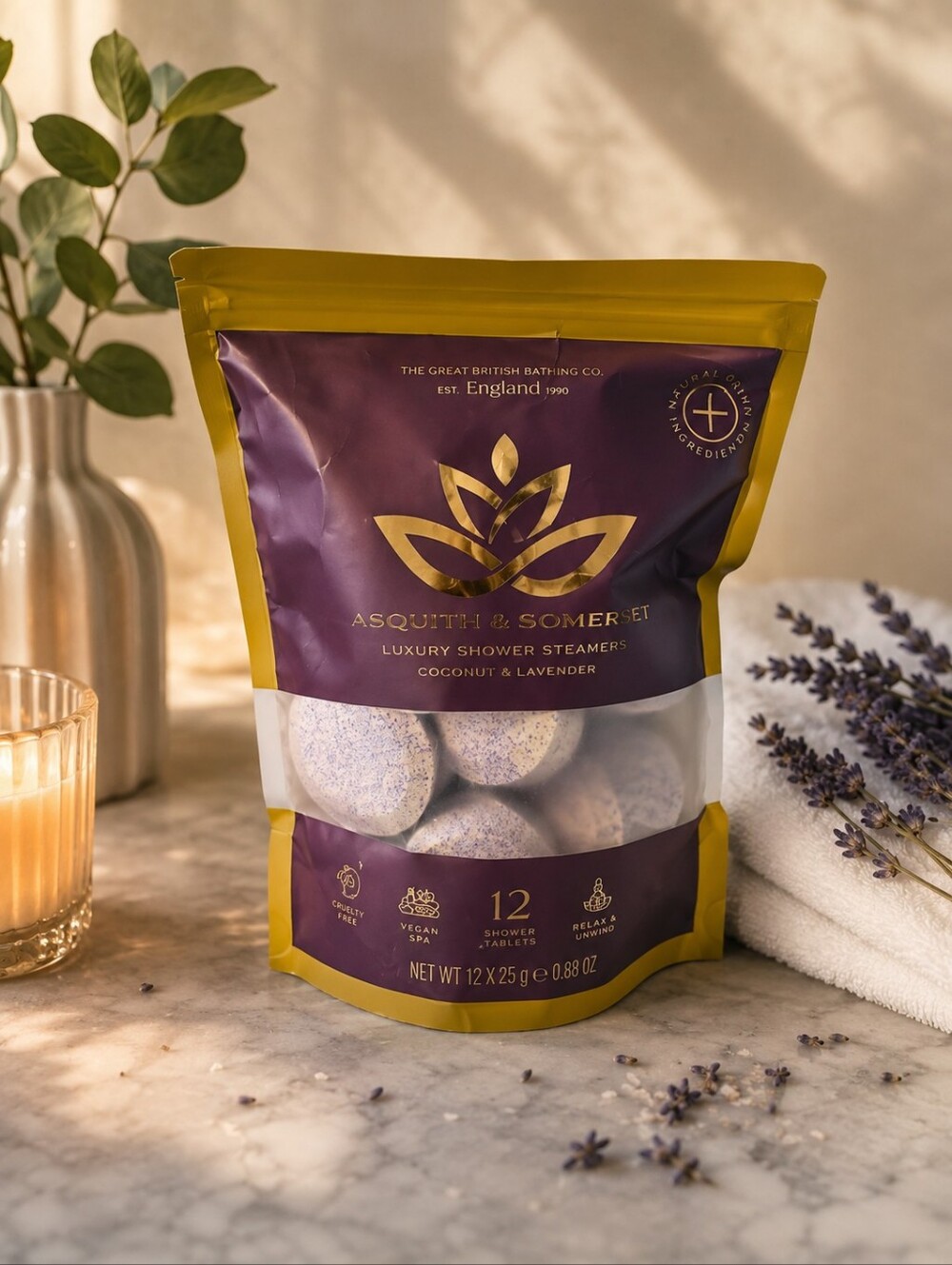 Asquith & Somerset Coconut & Lavender Shower Steamers 12 Ct